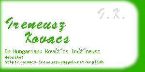 ireneusz kovacs business card
